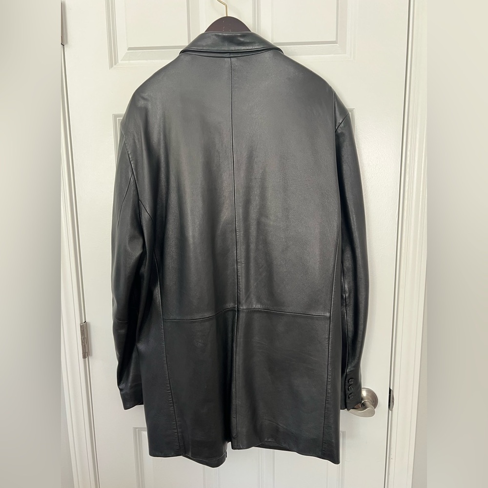 Jones New York Men’s Black Leather Jacket - Size 44L (New without tags) - Picture 5 of 7